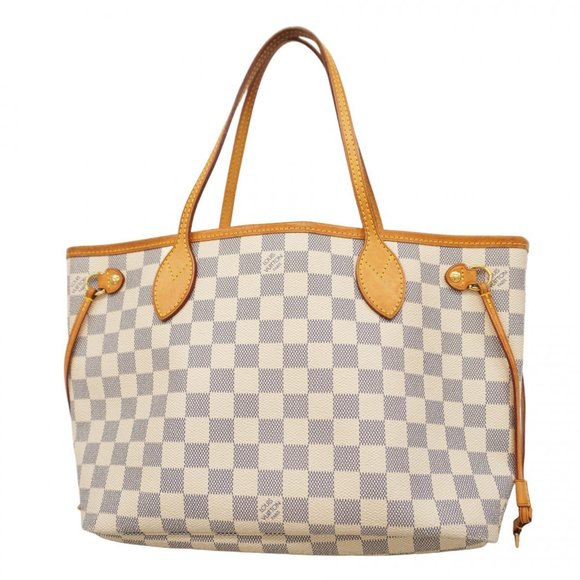 LOUIS VUITTON White Damier Neverfull PM Tote Bag - Picture 1 of 16